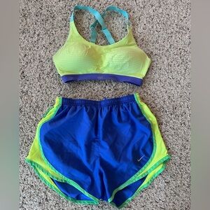 Nike & VS drifit running athletic shorts sport’s bra set blue outfit